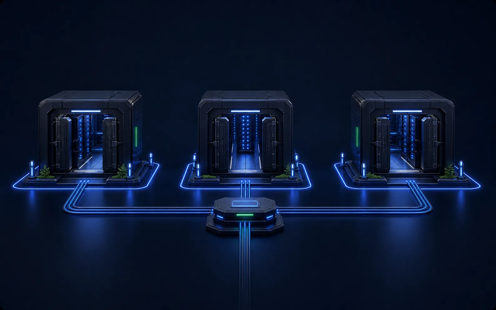 Tre infrastrutture ED-Nexus isolate, ognuna con la propria istanza e il proprio database